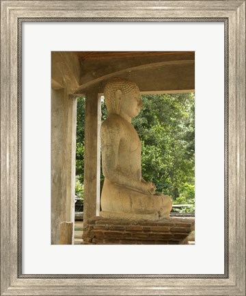 Framed Samadhi Buddha, Northern Ruins, Anuradhapura, Sri Lanka Print