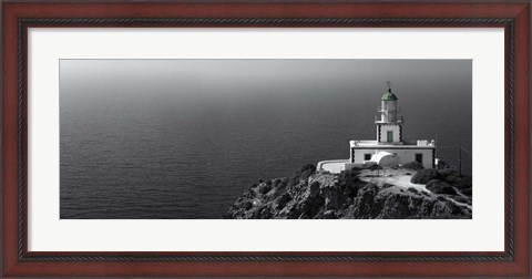 Framed Lighthouse on the Greek island of Mykonos, South Aegean, Greece Print