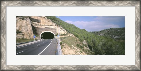 Framed Road Passing Through a Tunnel, Barcelona, Spain Print