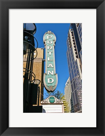 Framed Portland Landmark Sign, Portland, Oregon Print
