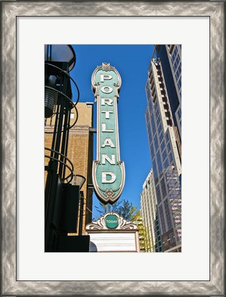 Framed Portland Landmark Sign, Portland, Oregon Print