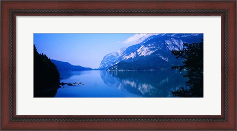Framed Blue Lake Molveno, Trentino, Italy Print