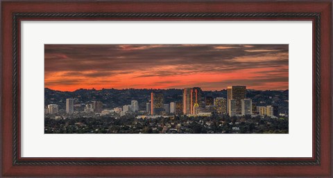 Framed Century City, Hollywood Hills, Los Angeles, California Print