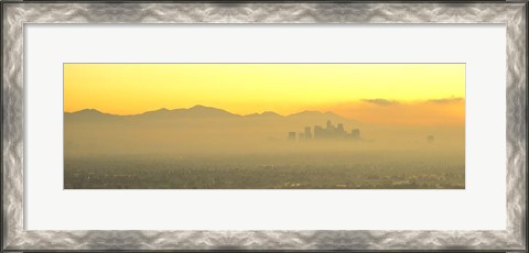 Framed Los Angeles with Yellow Sky, California Print