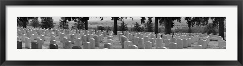 Framed Gravestones, Custer National Cemetery, Montana Print