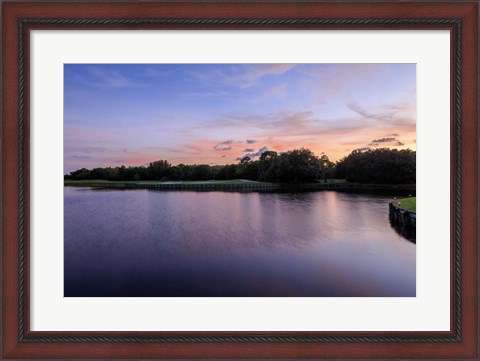 Framed Sunset Over Golf Course in Sarasota, Florida Print