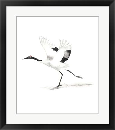 Framed Japanese Cranes III Print