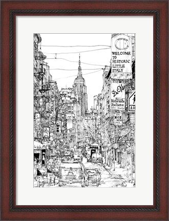 Framed B&amp;W City Scene II Print