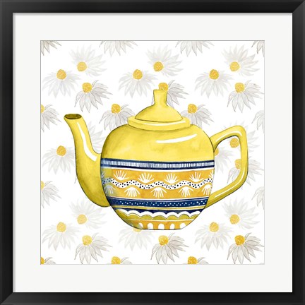 Framed Sweet Teapot V Print