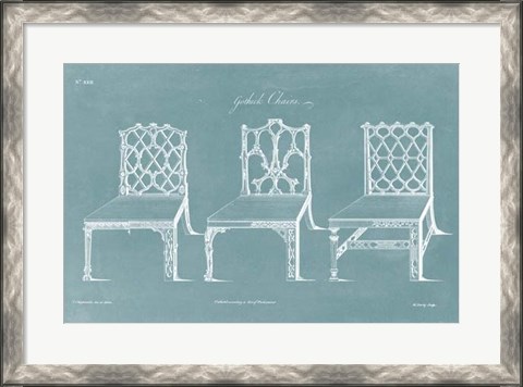 Framed Design for a Chair II Print