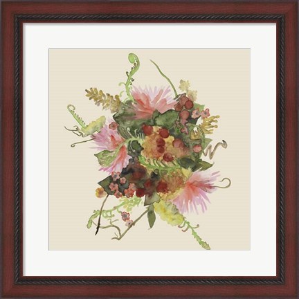 Framed Watercolor Floral Spray II Print