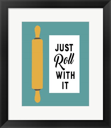 Framed Retro Kitchen III - Just Roll With It Print