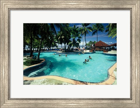 Framed Swimming Pool, Warwick Fiji Resort, Coral Coast, Fiji Print