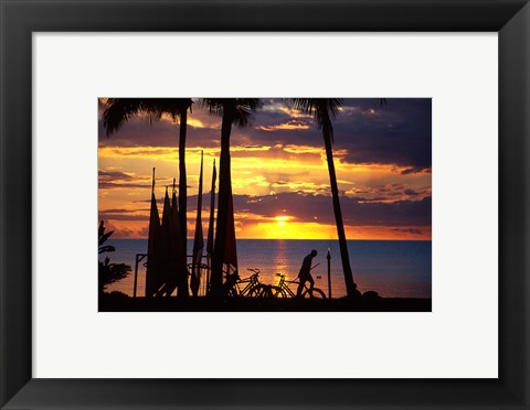 Framed Sunset, Denarau Island, Fiji Print