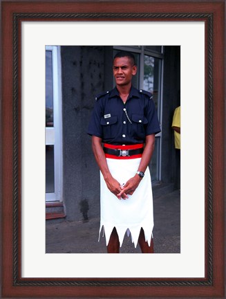 Framed Police Officer, Sigatoka, Fiji Print