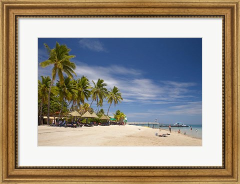 Framed Plantation Island Resort, Malolo Lailai Island, Mamanuca Islands, Fiji Print