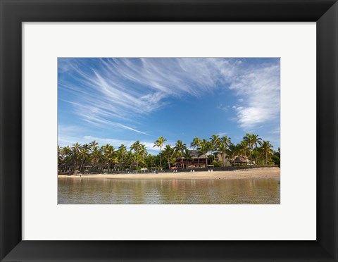 Framed Beach at Outrigger on the Lagoon Resort, Coral Coast, Viti Levu, Fiji Print