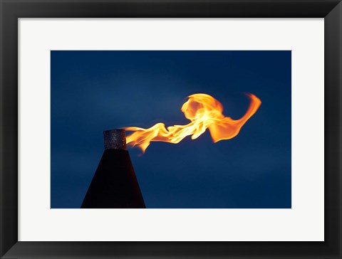 Framed Flame on kerosene lantern, Crusoe&#39;s Retreat, Coral Coast, Viti Levu, Fiji Print
