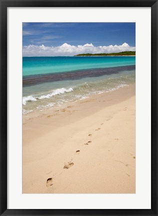 Framed Footprints in sand on Natadola Beach, Coral Coast, Viti Levu, Fiji Print
