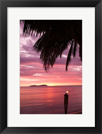 Framed Tropical Sunset, Beqa Island, Fiji Print