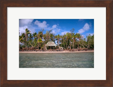 Framed Shelter at Channel Beach, Turtle Island, Yasawa Islands, Fiji Print