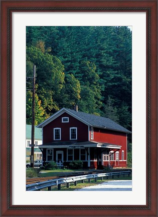 Framed Railroad Depot in West Cornwall, Litchfield Hills, Connecticut Print