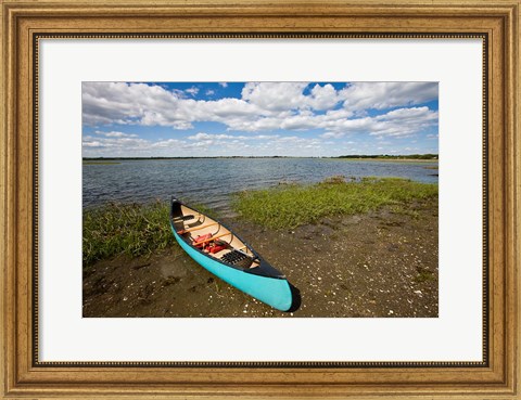 Framed Canoe, Long Beach, Stratford, Connecticut Print