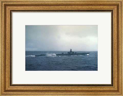 Framed Pacific Ocean, US submarine during WW II Print