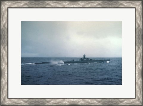 Framed Pacific Ocean, US submarine during WW II Print