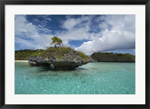 Framed Fiji, Island of Fulanga. Lagoon inside volcanic caldera. Print