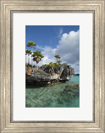 Framed Fiji, Southern Lau Group, Island of Fulanga. Scenic lagoon located inside volcanic caldera. Print