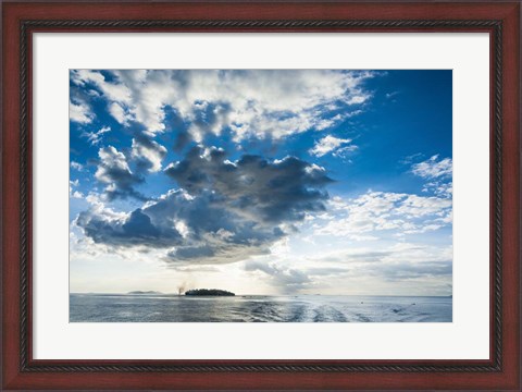 Framed Dramatic clouds at sunset over the Mamanucas Islands, Fiji, South Pacific Print