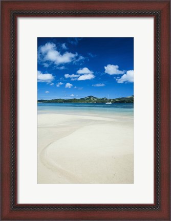 Framed Turquoise water at the Nanuya Lailai Island, Blue Lagoon, Yasawa, Fiji, South Pacific Print