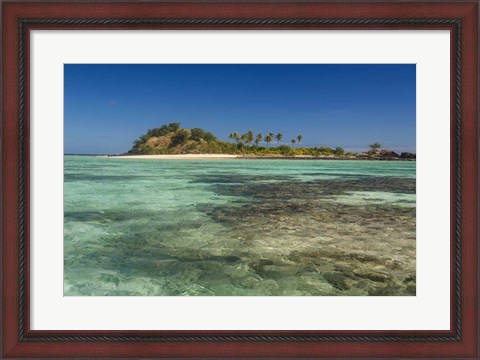 Framed turquoise waters of the blue lagoon, Yasawa, Fiji, South Pacific Print