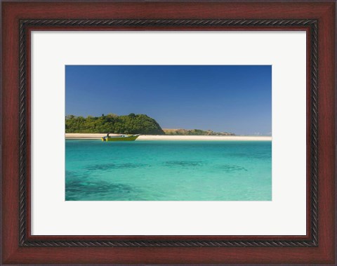 Framed turquoise waters of the blue lagoon, Yasawa, Fiji Print