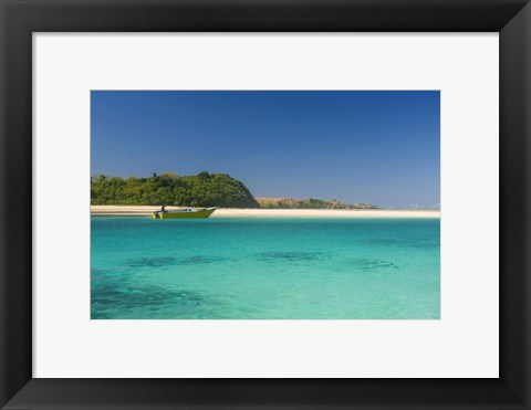 Framed turquoise waters of the blue lagoon, Yasawa, Fiji Print