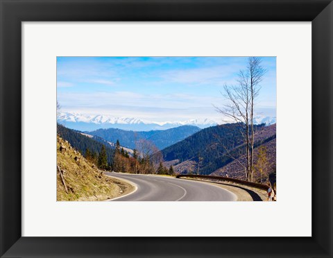 Framed Mountain road in a valley, Tatra Mountains, Slovakia Print