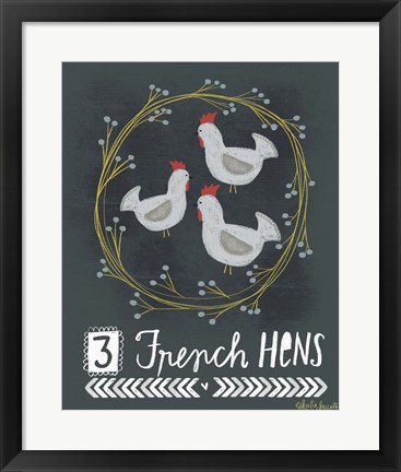 Framed 3 French Hens Print