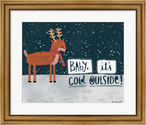 Framed Cold Reindeer Print