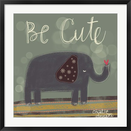 Framed Cute Elephant Print
