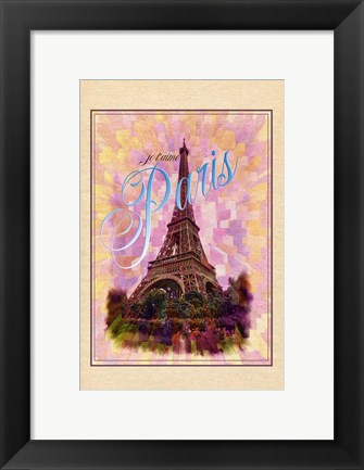 Framed Je T&#39;aime Paris Print