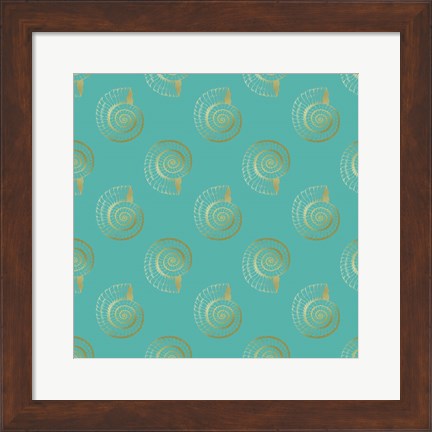 Framed Golden Shell Pattern Print