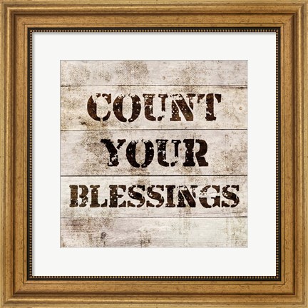 Framed Count Your Blessings In Wood Print
