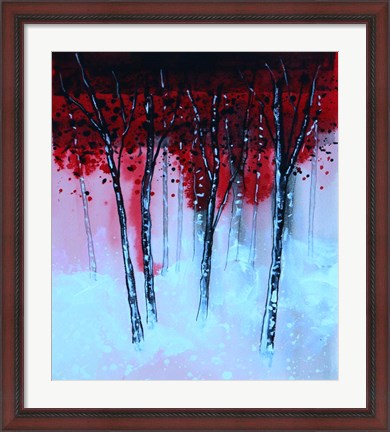 Framed Red &amp; Black Forest Print
