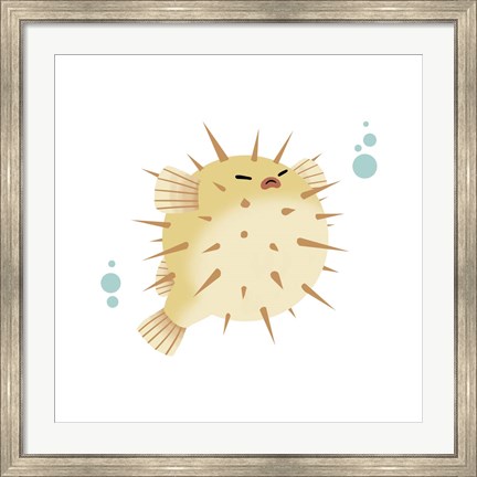 Framed Sea Creatures - Pufferfish Print