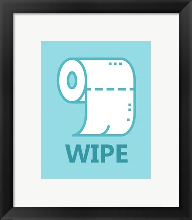 Framed Boy&#39;s Bathroom Task-Wipe Print