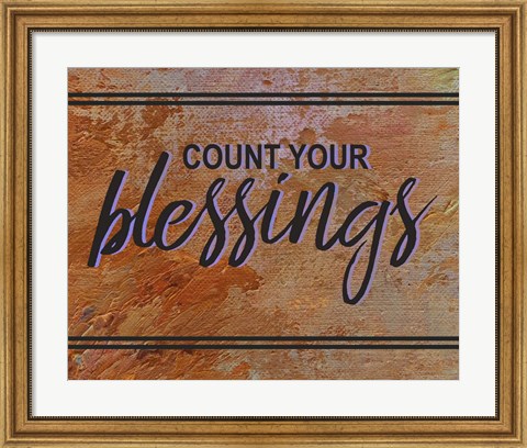 Framed Count Your Blessing-Brown Print