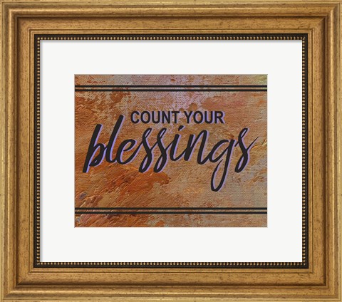 Framed Count Your Blessing-Brown Print