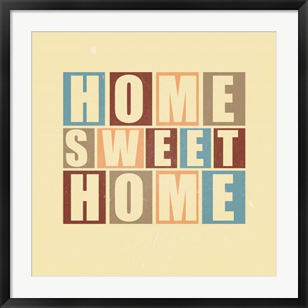 Framed Home Sweet Home-Retro Print