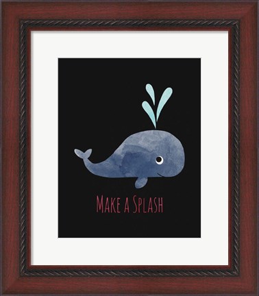 Framed Make a Splash Whale Black Print